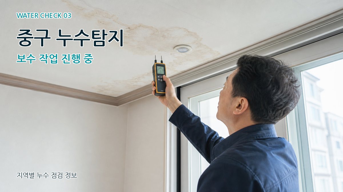 중구 천장누수 누수탐지 이미지