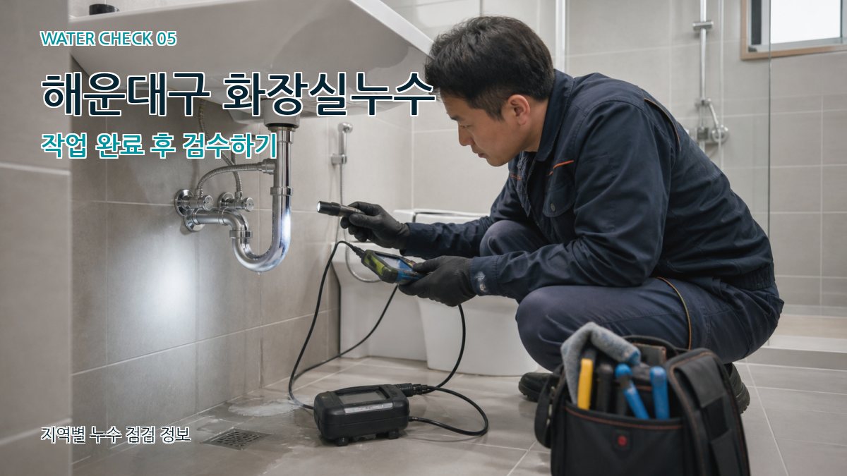 해운대구 화장실누수 작업 완료 후 검수하기