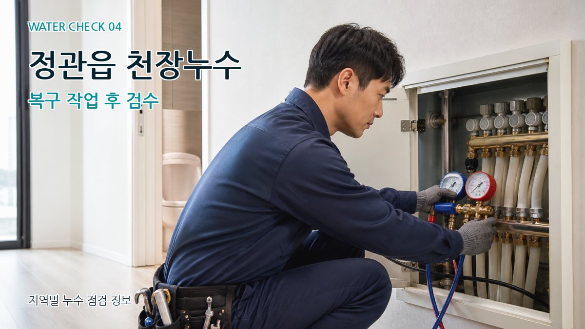 정관읍 천장누수 복구 작업 후 검수