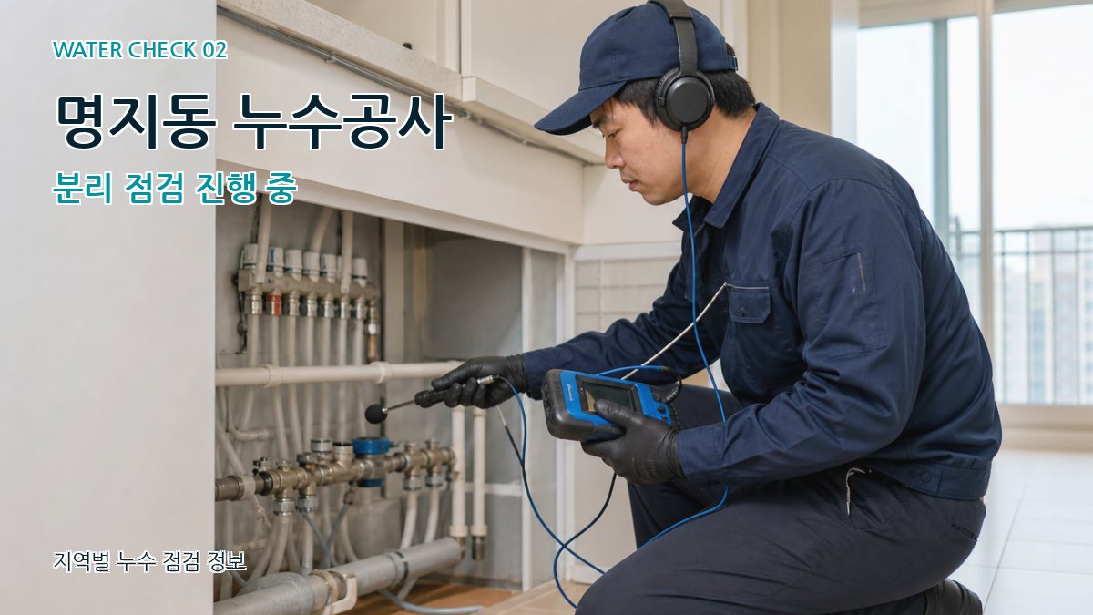 명지동 누수공사 분리 점검 진행 중