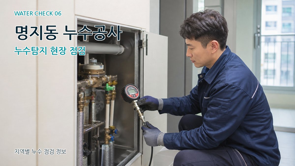명지동 누수공사 누수탐지 현장 점검