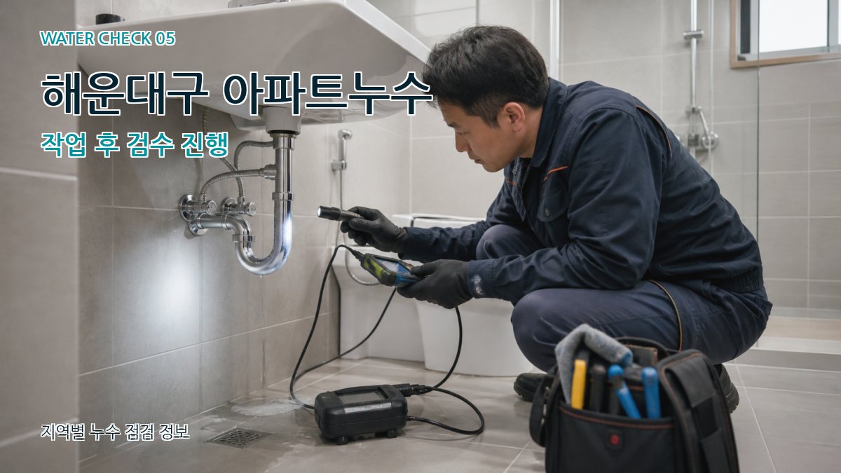 해운대구 아파트누수 작업 후 검수 진행