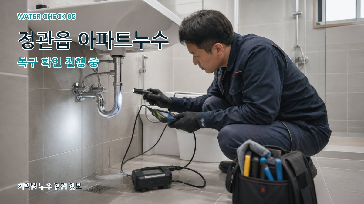 정관읍 아파트누수 복구 확인 진행 중