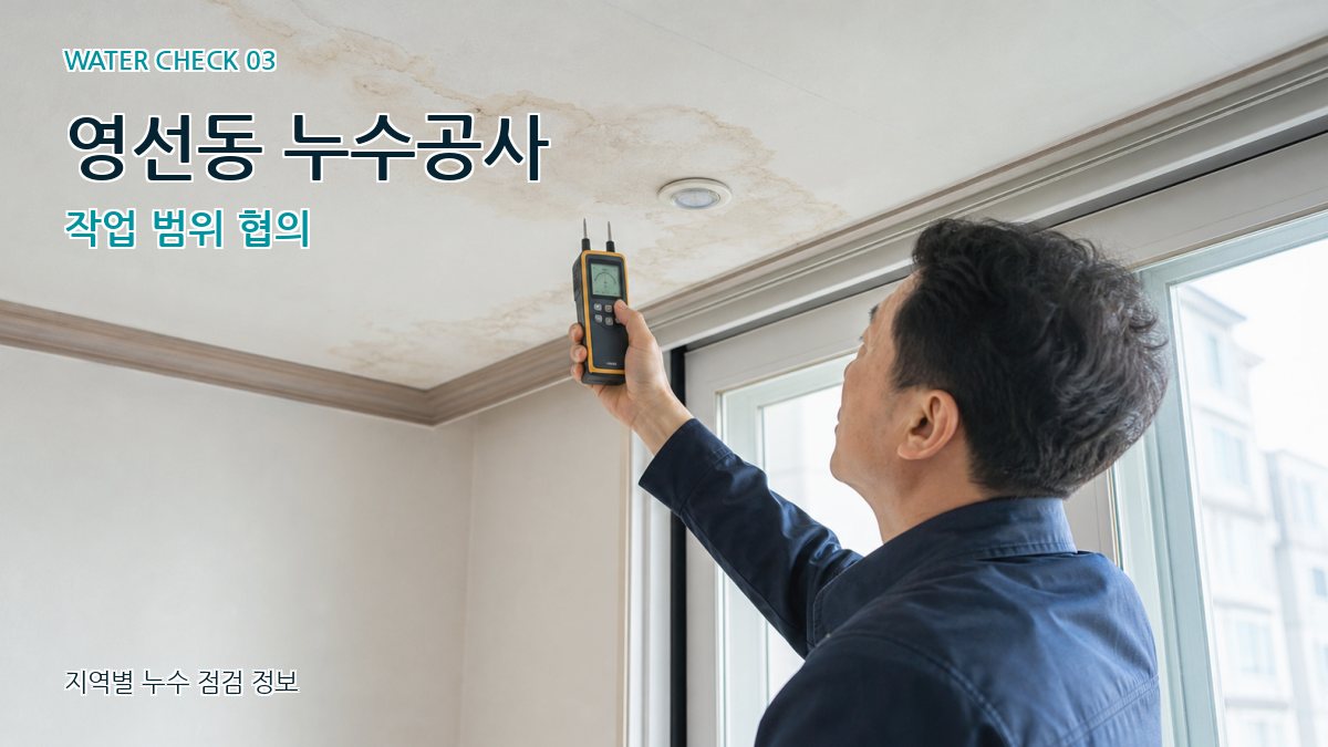 영선동 천장누수 누수탐지 이미지